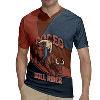 Bull Riding Rugby Jersey Western Cowboy Denim And Leather Effect