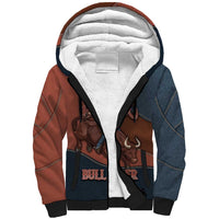 Bull Riding Sherpa Hoodie Western Cowboy Denim And Leather Effect