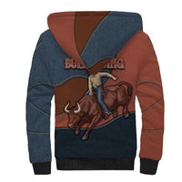 Bull Riding Sherpa Hoodie Western Cowboy Denim And Leather Effect