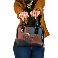 Bull Riding Shoulder Handbag Western Cowboy Denim And Leather Effect