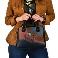 Bull Riding Shoulder Handbag Western Cowboy Denim And Leather Effect