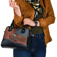 Bull Riding Shoulder Handbag Western Cowboy Denim And Leather Effect