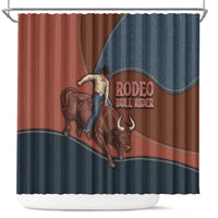 Bull Riding Shower Curtain Western Cowboy Denim And Leather Effect