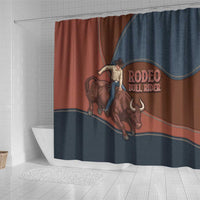 Bull Riding Shower Curtain Western Cowboy Denim And Leather Effect