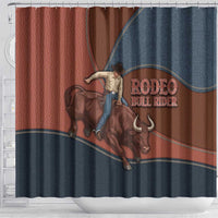 Bull Riding Shower Curtain Western Cowboy Denim And Leather Effect