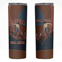 Bull Riding Skinny Tumbler Western Cowboy Denim And Leather Effect