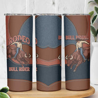 Bull Riding Skinny Tumbler Western Cowboy Denim And Leather Effect