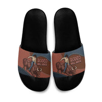 Bull Riding Slide Sandals Western Cowboy Denim And Leather Effect