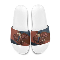Bull Riding Slide Sandals Western Cowboy Denim And Leather Effect