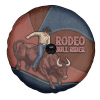 Bull Riding Spare Tire Cover Western Cowboy Denim And Leather Effect
