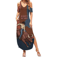 Bull Riding Summer Maxi Dress Western Cowboy Denim And Leather Effect