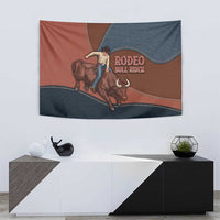 Bull Riding Tapestry Western Cowboy Denim And Leather Effect