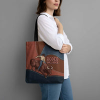 Bull Riding Tote Bag Western Cowboy Denim And Leather Effect