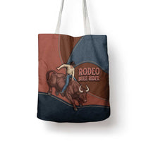Bull Riding Tote Bag Western Cowboy Denim And Leather Effect