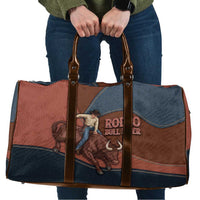 Bull Riding Travel Bag Western Cowboy Denim And Leather Effect