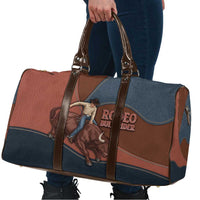 Bull Riding Travel Bag Western Cowboy Denim And Leather Effect