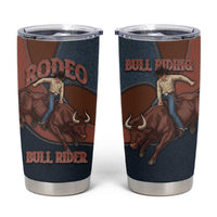 Bull Riding Tumbler Cup Western Cowboy Denim And Leather Effect