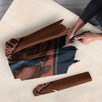Bull Riding Umbrella Western Cowboy Denim And Leather Effect