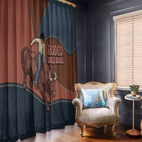 Bull Riding Window Curtain Western Cowboy Denim And Leather Effect