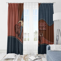 Bull Riding Window Curtain Western Cowboy Denim And Leather Effect