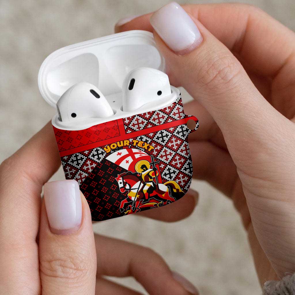 Personalized Georgia AirPods Case Saint George Dragon Slayer Folk Pattern