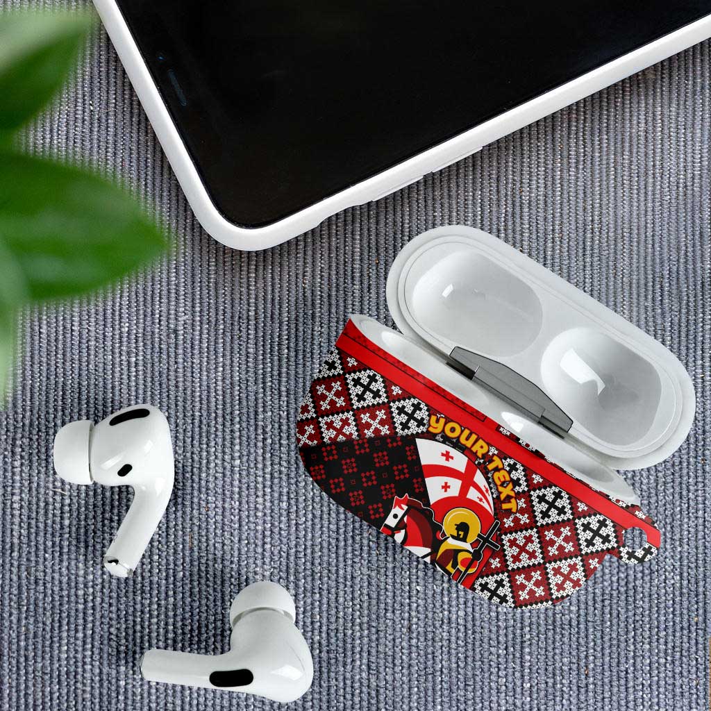 Personalized Georgia AirPods Case Saint George Dragon Slayer Folk Pattern