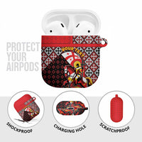 Personalized Georgia AirPods Case Saint George Dragon Slayer Folk Pattern
