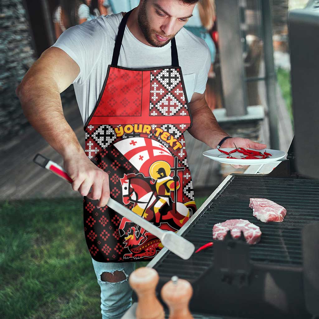 Personalized Georgia Apron Saint George Dragon Slayer Folk Pattern