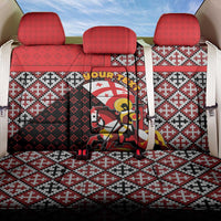Personalized Georgia Back Car Seat Cover Saint George Dragon Slayer Folk Pattern