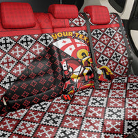 Personalized Georgia Back Car Seat Cover Saint George Dragon Slayer Folk Pattern