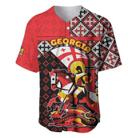 Personalized Georgia Baseball Jersey Saint George Dragon Slayer Folk Pattern