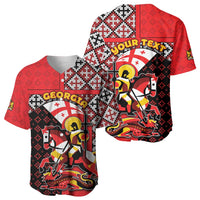 Personalized Georgia Baseball Jersey Saint George Dragon Slayer Folk Pattern