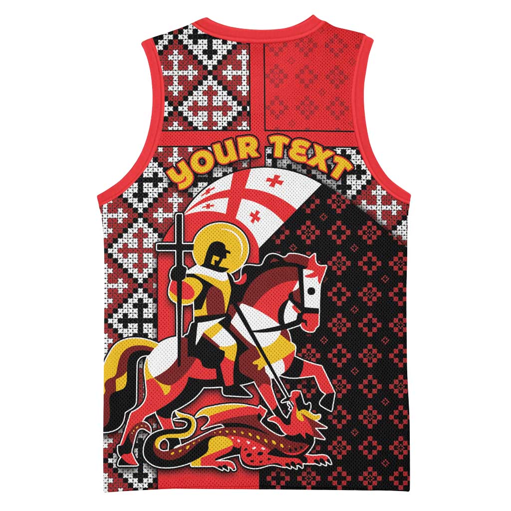Personalized Georgia Basketball Jersey Saint George Dragon Slayer Folk Pattern
