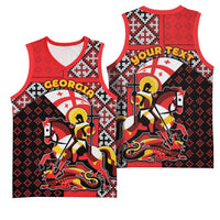 Personalized Georgia Basketball Jersey Saint George Dragon Slayer Folk Pattern