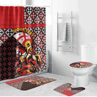 Personalized Georgia Bathroom Set Saint George Dragon Slayer Folk Pattern