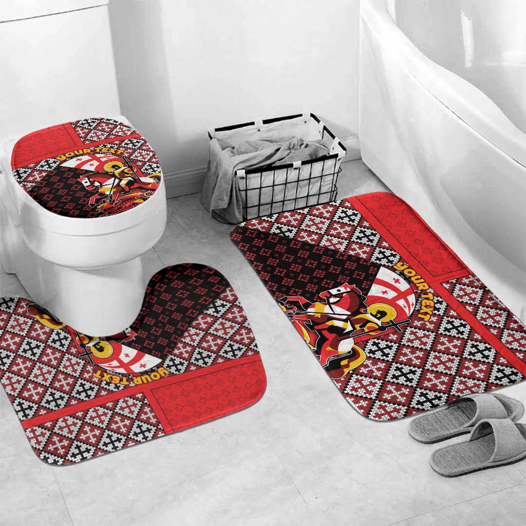 Personalized Georgia Bathroom Set Saint George Dragon Slayer Folk Pattern