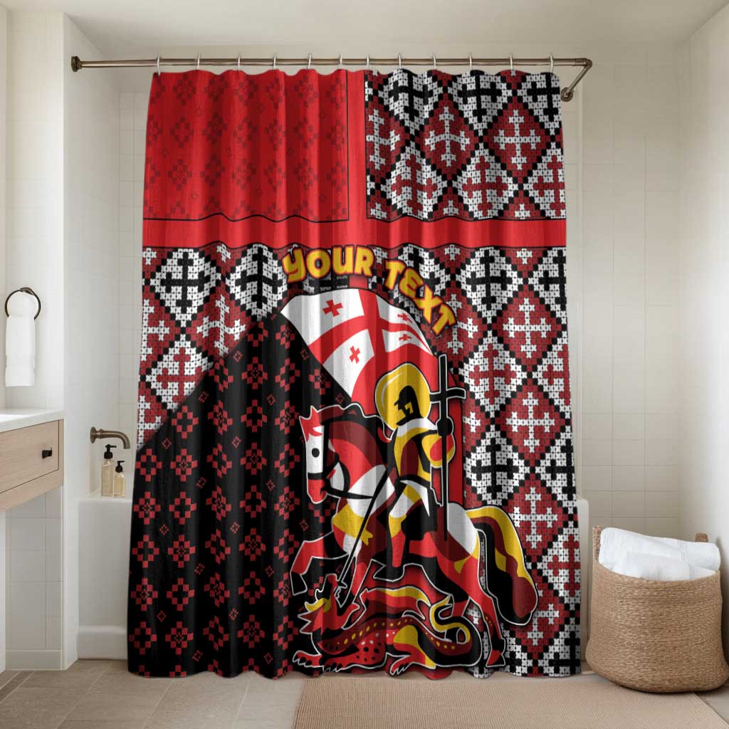 Personalized Georgia Bathroom Set Saint George Dragon Slayer Folk Pattern