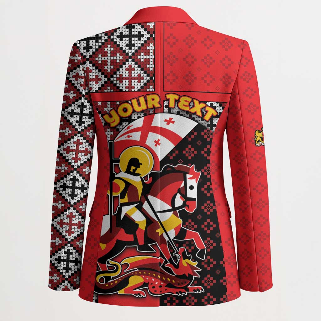 Personalized Georgia Blazer Saint George Dragon Slayer Folk Pattern