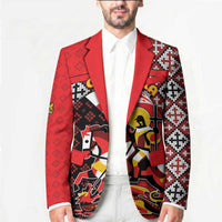 Personalized Georgia Blazer Saint George Dragon Slayer Folk Pattern