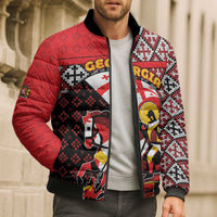 Personalized Georgia Bomber Puffer Jacket Saint George Dragon Slayer Folk Pattern