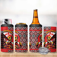 Personalized Georgia 4 in 1 Can Cooler Tumbler Saint George Dragon Slayer Folk Pattern
