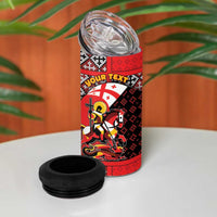 Personalized Georgia 4 in 1 Can Cooler Tumbler Saint George Dragon Slayer Folk Pattern
