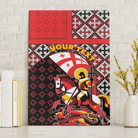 Personalized Georgia Canvas Wall Art Saint George Dragon Slayer Folk Pattern