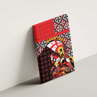 Personalized Georgia Canvas Wall Art Saint George Dragon Slayer Folk Pattern