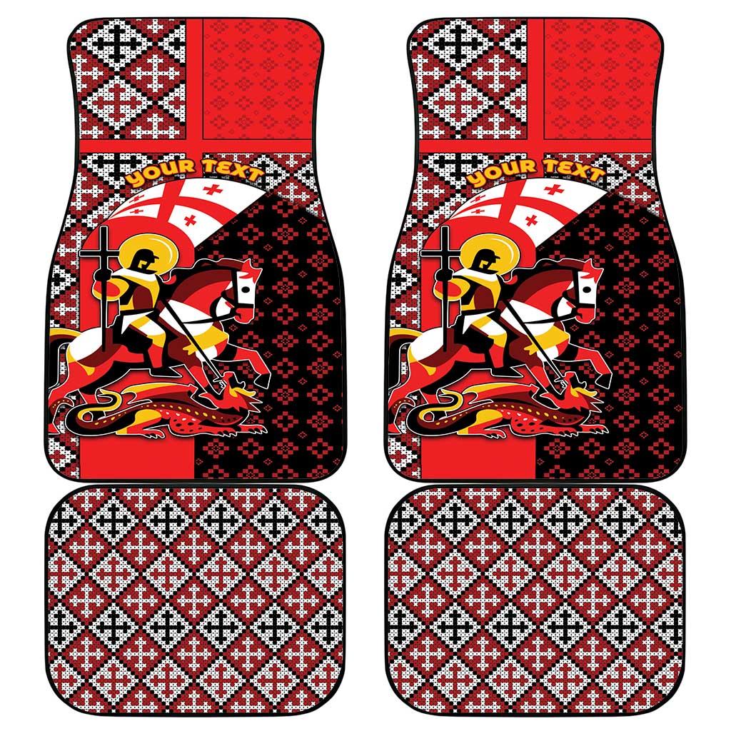 Personalized Georgia Car Mats Saint George Dragon Slayer Folk Pattern