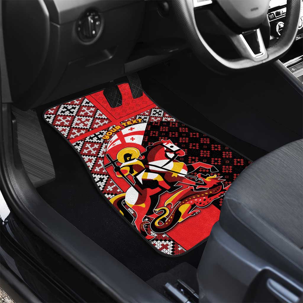 Personalized Georgia Car Mats Saint George Dragon Slayer Folk Pattern