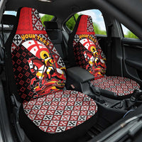 Personalized Georgia Car Seat Cover Saint George Dragon Slayer Folk Pattern