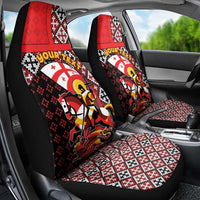 Personalized Georgia Car Seat Cover Saint George Dragon Slayer Folk Pattern