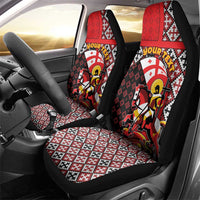 Personalized Georgia Car Seat Cover Saint George Dragon Slayer Folk Pattern