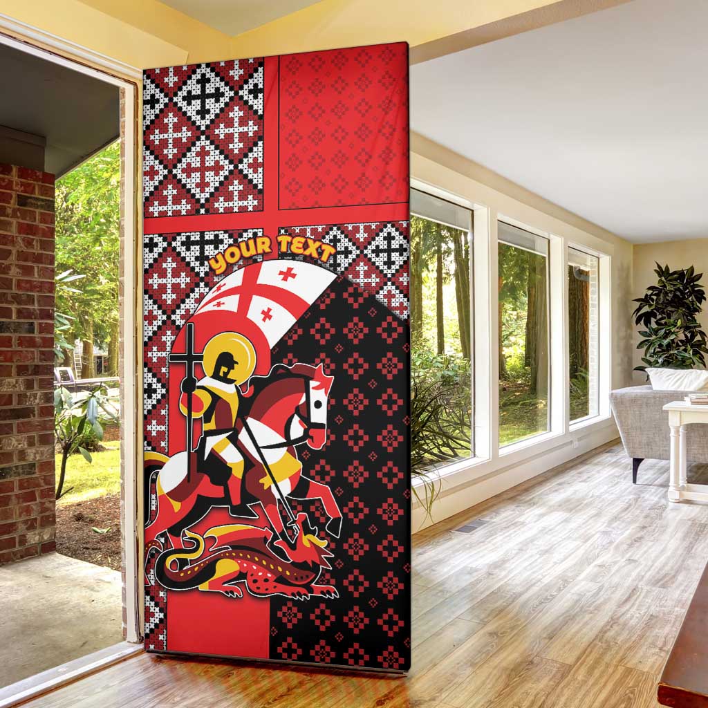Personalized Georgia Door Cover Saint George Dragon Slayer Folk Pattern